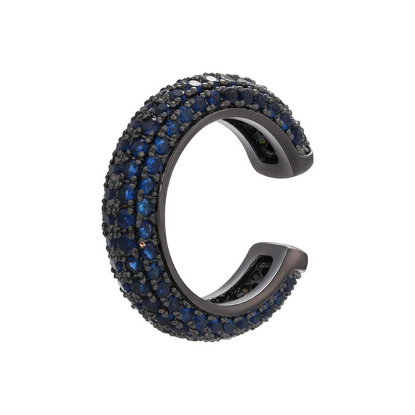 Wholesale Jewelry Light Luxury Geometric Copper 18K Goldplated Microinlaid Colored Diamond Ear Bone Clip Earrings