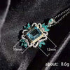 Wholesale Jewelry Light Luxury Geometric Copper Mixed Gem Inlay Imitation Zircon Pendant Necklace