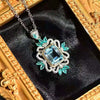 Wholesale Jewelry Light Luxury Geometric Copper Mixed Gem Inlay Imitation Zircon Pendant Necklace