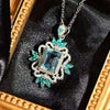 Wholesale Jewelry Light Luxury Geometric Copper Mixed Gem Inlay Imitation Zircon Pendant Necklace