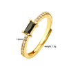 Wholesale Jewelry Light Luxury Geometric Copper Ring With Microset Color Diamond And Zircon Electroplated