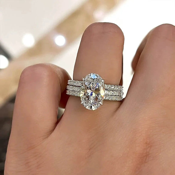 Wholesale Jewelry Light Luxury Geometric Copper Ring With Zircon Design