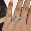 Wholesale Jewelry Light Luxury Geometric Copper Ring With Zircon Design