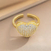Wholesale Jewelry Light Luxury Geometric Copper Zircon Love Ring For Women