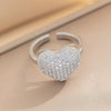 Wholesale Jewelry Light Luxury Geometric Copper Zircon Love Ring For Women