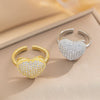 Wholesale Jewelry Light Luxury Geometric Copper Zircon Love Ring For Women