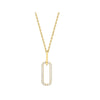 Wholesale Jewelry Light Luxury Geometric Double Ring Pendant 925 Sterling Silver Necklace With 14K Gold Plating And Microinlay Ochain For Women