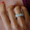 Wholesale Jewelry Light Luxury Geometric Drop Shape Copper Inlaid Zirconia Ring For Women