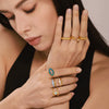 Wholesale Jewelry Light Luxury Geometric Irregular Titanium Steel Enamel Glaze Electroplated Ring