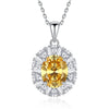 Wholesale Jewelry Light Luxury Geometric Marine Sapphire 925 Sterling Silver Clavicle Chain Pendant With Diamond For Women