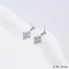 Wholesale Jewelry Light Luxury Geometric Quadrilateral Copper Inlaid Zircon Electroplated Pendant Necklace And Earrings Set For Women