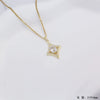 Wholesale Jewelry Light Luxury Geometric Quadrilateral Copper Inlaid Zircon Electroplated Pendant Necklace And Earrings Set For Women