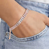 Wholesale Jewelry Light Luxury Geometric Rectangular Zircon Copper Electroplated Bracelet For Women