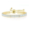 Wholesale Jewelry Light Luxury Geometric Rectangular Zircon Copper Electroplated Bracelet For Women