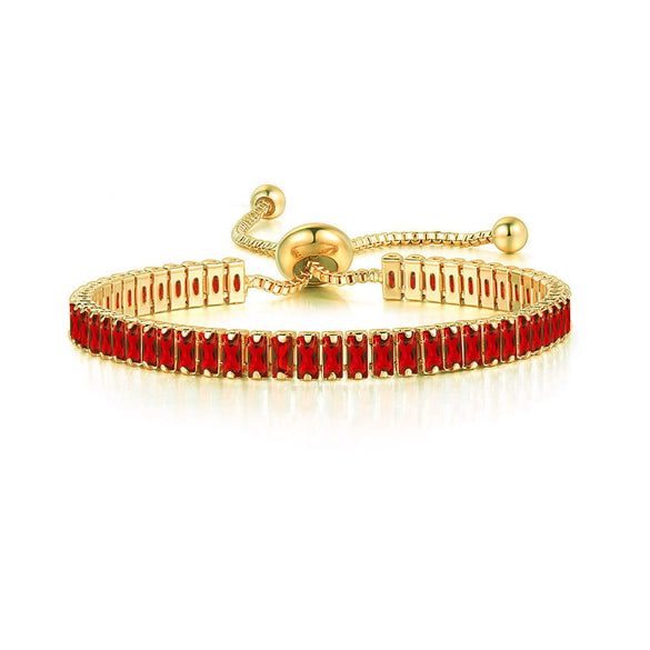 Wholesale Jewelry Light Luxury Geometric Rectangular Zircon Copper Electroplated Bracelet For Women