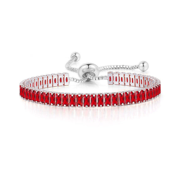 Wholesale Jewelry Light Luxury Geometric Rectangular Zircon Copper Electroplated Bracelet For Women