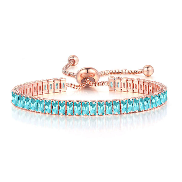 Wholesale Jewelry Light Luxury Geometric Rectangular Zircon Copper Electroplated Bracelet For Women