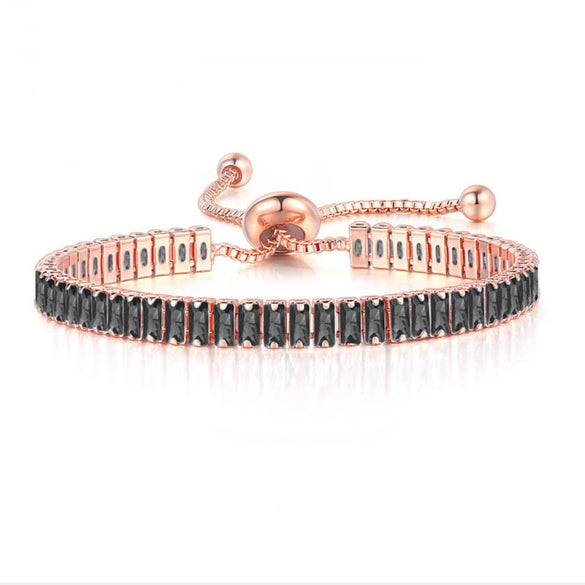 Wholesale Jewelry Light Luxury Geometric Rectangular Zircon Copper Electroplated Bracelet For Women