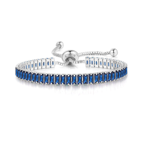 Wholesale Jewelry Light Luxury Geometric Rectangular Zircon Copper Electroplated Bracelet For Women