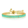 Wholesale Jewelry Light Luxury Geometric Rectangular Zircon Copper Electroplated Bracelet For Women
