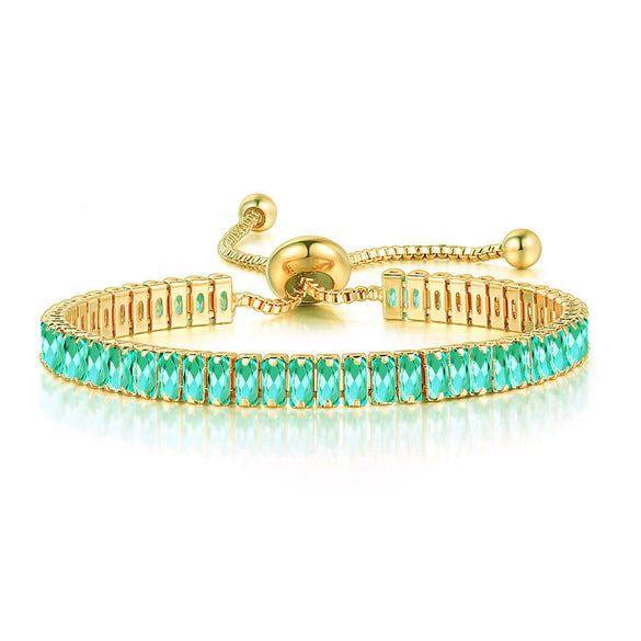 Wholesale Jewelry Light Luxury Geometric Rectangular Zircon Copper Electroplated Bracelet For Women