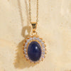 Wholesale Jewelry Light Luxury Geometric Resin Zircon Pendant Copper 14K Gold Plated Ochain Necklace For Women