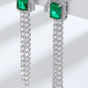 Wholesale Jewelry Light Luxury Geometric S925 Silver Bow Earring With Cultivating Emerald Inlay For Women