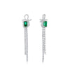 Wholesale Jewelry Light Luxury Geometric S925 Silver Bow Earring With Cultivating Emerald Inlay For Women