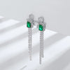 Wholesale Jewelry Light Luxury Geometric S925 Silver Bow Earring With Cultivating Emerald Inlay For Women