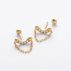Wholesale Jewelry Light Luxury Geometric S925 Sterling Silver Threaded Earrings With Zirconium Inlaid And Electroplating