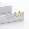 Wholesale Jewelry Light Luxury Geometric S925 Sterling Silver Threaded Earrings With Zirconium Inlaid And Electroplating