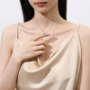 Wholesale Jewelry Light Luxury Geometric 925 Silver Aquamarine Cross Chain Necklace For Women