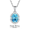 Wholesale Jewelry Light Luxury Geometric 925 Silver Aquamarine Cross Chain Necklace For Women