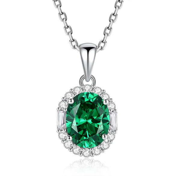 Wholesale Jewelry Light Luxury Geometric 925 Silver Aquamarine Cross Chain Necklace For Women