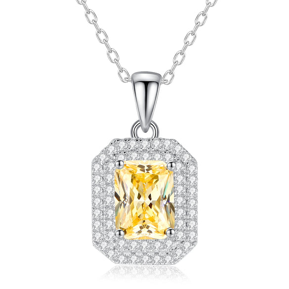 Wholesale Jewelry Light Luxury Geometric Silver Pendant Cross Chain Necklace With Diamond