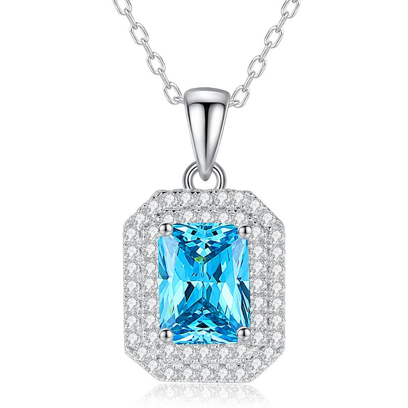 Wholesale Jewelry Light Luxury Geometric Silver Pendant Cross Chain Necklace With Diamond