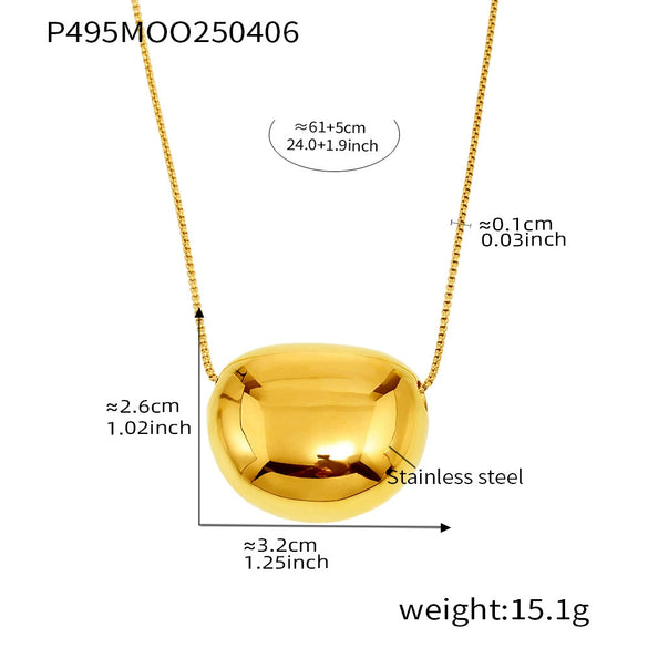 Wholesale Jewelry Light Luxury Geometric Stainless Steel And Titanium Steel Plated Gold Pendant Clavicle Necklace For Women