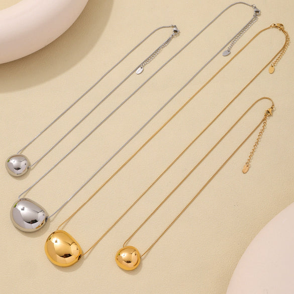 Wholesale Jewelry Light Luxury Geometric Stainless Steel And Titanium Steel Plated Gold Pendant Clavicle Necklace For Women