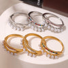 Wholesale Jewelry Light Luxury Geometric Stainless Steel 18K Gold Plated Ring For Women