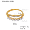 Wholesale Jewelry Light Luxury Geometric Stainless Steel 18K Gold Plated Ring For Women