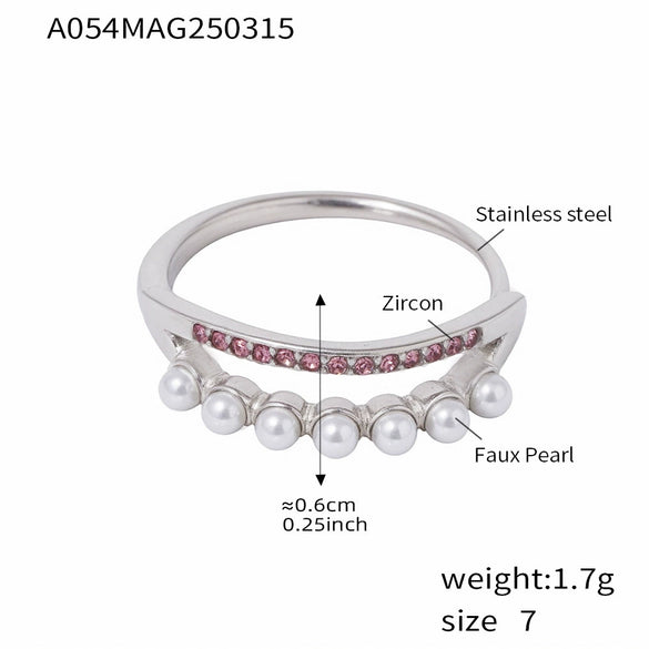 Wholesale Jewelry Light Luxury Geometric Stainless Steel 18K Gold Plated Ring For Women