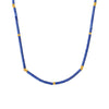 Wholesale Jewelry Light Luxury Geometric Stainless Steel Natural Lapis Lazuli Beaded Necklace 18K Gold Plated