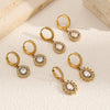 Wholesale Jewelry Light Luxury Geometric Stainless Steel Necklace With Rhinestones And O Chain For Women