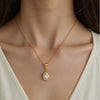Wholesale Jewelry Light Luxury Geometric Stainless Steel Necklace With Rhinestones And O Chain For Women