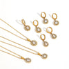 Wholesale Jewelry Light Luxury Geometric Stainless Steel Necklace With Rhinestones And O Chain For Women
