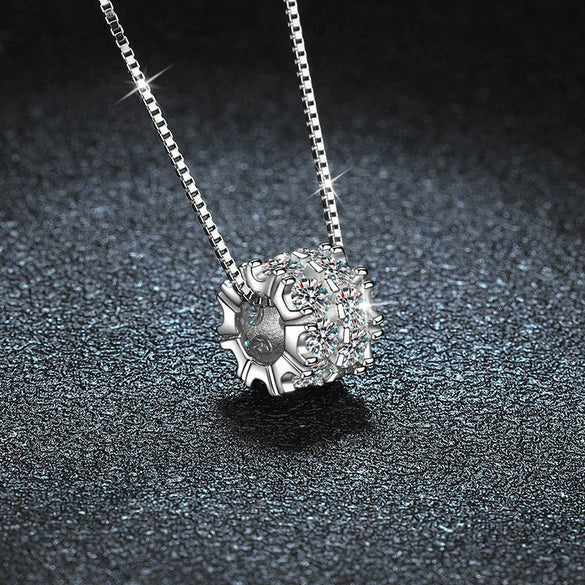 Wholesale Jewelry Light Luxury Geometric 925 Sterling Silver And Diamond Pendant Necklace For Women