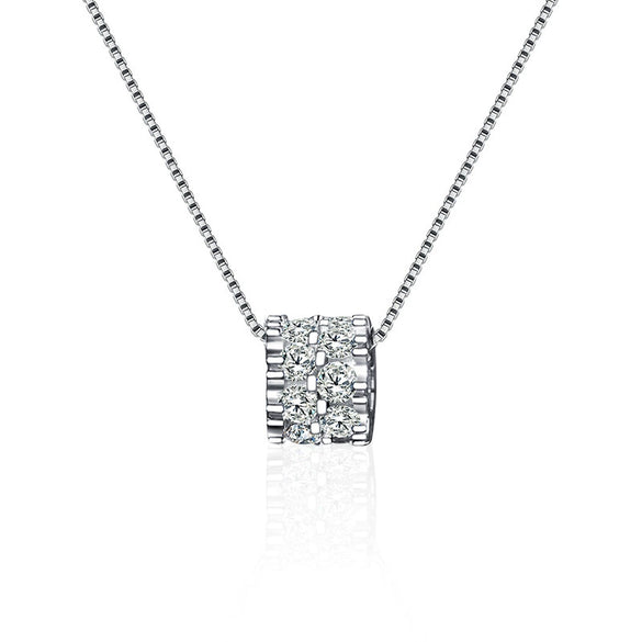 Wholesale Jewelry Light Luxury Geometric 925 Sterling Silver And Diamond Pendant Necklace For Women