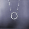 Wholesale Jewelry Light Luxury Geometric 925 Sterling Silver 14K Gold Plated Necklace With Inlaid Zircon And Diamond Circle Pendant Ochain For Women