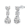 Wholesale Jewelry Light Luxury Geometric 925 Sterling Silver Mixed Gem Inlay Electroplated Ring Earrings Necklace Set