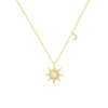 Wholesale Jewelry Light Luxury Geometric 925 Sterling Silver Sun Moon Opal Pendant Necklace For Women With Zirconia And Cross Chain